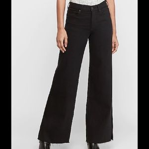 NWT EXPRESS high waisted black wide leg jeans